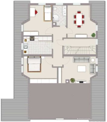 Exklusive, modernisierte 4-Zimmer-DG-Wohnung mit Einbauküche in Backnang