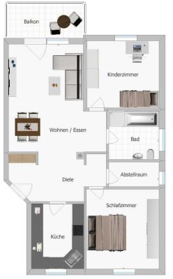 Schön geschnittene 3-Zimmer-Eigentumswohnung in Forchheim/Buckenhofen