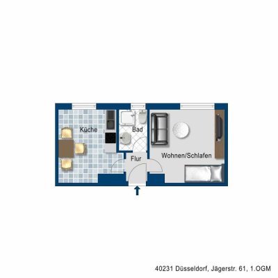 Single-Wohnung in Eller ab sofort - zum selber renovieren.