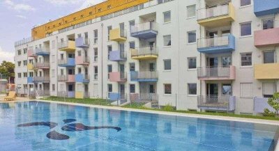 Möbliertes Studioapartment in Wohnanlage Orchideenpark mit Garten und Terrasse - Pool, Fitness, Sauna, Concierge