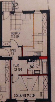 2 Zimmer, Küche, Bad, Balkon, Wohnung