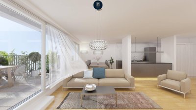 "Grünes Cumberland" ! Traumhafte zweistöckige 3-Zimmer-Wohnung mit Dachterrasse und Blick auf Schönbrunner Schlossgarten und Lainzer Tiergarten