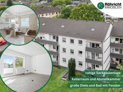 Top geschnittene 3-Zimmer-Wohnung mit Außenstellplatz und Balkon in Sackgassenlage Köln-Flittard