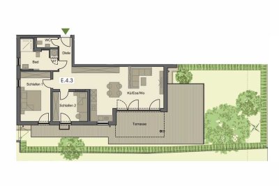 Exklusiver Erstbezug in Pfaffenhausen: Helle 3-Zimmer-Wohnung mit Terrasse und Garten
