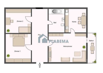 3- Zimmer- Wohnung mit Balkon und Stellplatz bei Bedarf,
wird komplett renoviert