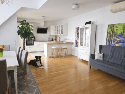 Hier fühlt sich auch Ihr liebenswerter HUND gut aufgehoben ! DACHAPPARTEMENT mit Terrassen !