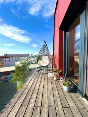 PROVISIONSFREI I SMART-LIVING I STYLISCHES PENTHOUSE I KLIMA I SONNENTERRASSE I OFFENE DESIGN-KÜCHE I ELEGANTES BAD MIT REGENDUSCHE I PROJEKT WOHNEN