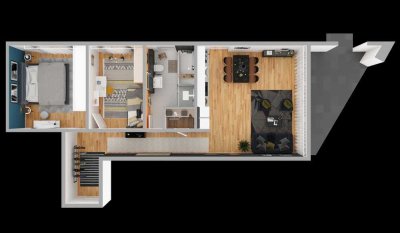 Erstbezug 3-Raum-Wohnung Hochwertige Ausstattung + Garage