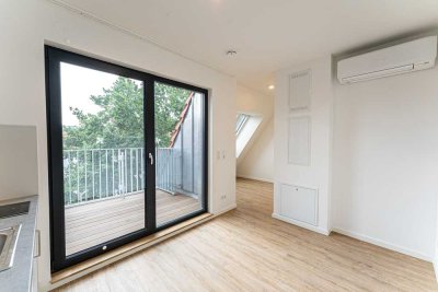 Sonne im DG: Unverg. Sonnenmomente in F.hain! Modernste Studios & 2-Zi-Apps m. Terrasse im ERSTBEZUG