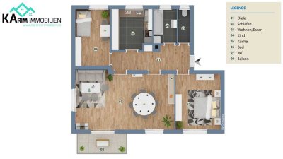 Gepflegte 3- bis 4-Zimmer-Wohnung in Emmendingen – flexibel aufteilbar & bezugsfrei