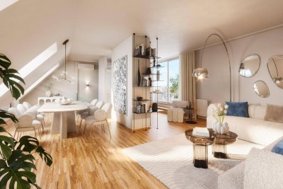 Traumhafte Dachgeschoss-Wohnung mit Fernblick! 80m² Maisonette-Wohnung mit Terrasse und Klimaanlage! ++ Nahe AKH ++ Garagenstellplätze im Haus!!
