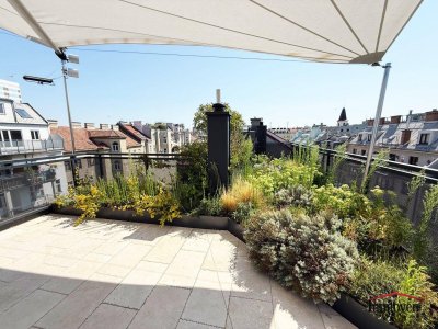 PROVISIONSFREI - ERSTBEZUG - Exklusive Dachgeschossmaisonette mit Dachterrasse, Pool und Deckenkühlung in RUHELAGE!