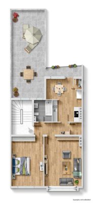WG-taugliche 2-Zi-Wohnung mit EBK + Terrasse zu vermieten