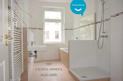 4-Raum • Bad mit Wanne & Dusche • schickes Laminat • weiße Stiltüren • Balkon • Lutherviertel • TOP!