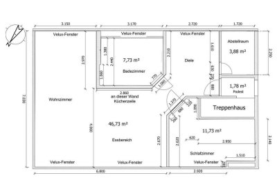 Neuwertige 2,5-Zimmer-Dachgeschosswohnung in Raesfeld