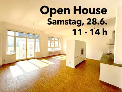 Helles Loft-Apartment mit Balkon / EBK / Parkplatz-Option; bezugsfrei