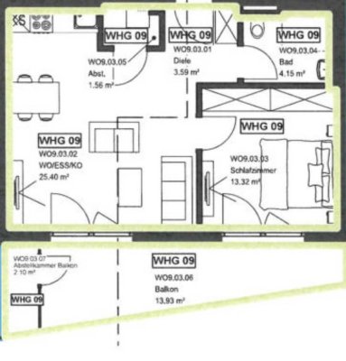 Erstbezug: geräumige 2-Zimmer-Wohnung mit Balkon und Einbauküche in Nordrach