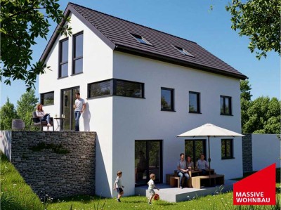 Neubau von 3 Einfamilienhäusern inkl. Kellergeschoss und Westgarten an Privatstraße - Feldrandlage -