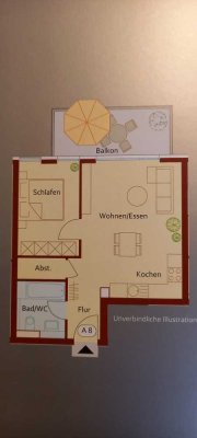 Backnang-Maubach: 2,5-Zimmer Wohnung mit West-Balkon und Stellplatz
