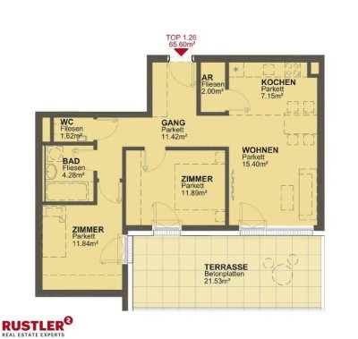 3 Zimmer mit 21m² großer Dachterrasse - Maximilian-Reichweg 3 - nähe Marchfeldkanal