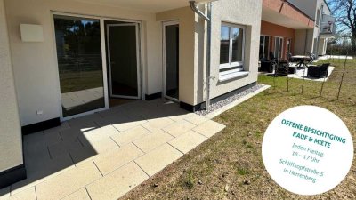 Helle 2-Zimmer-EG-Wohnung mit West-Terrasse –Hochwertig, barrierefrei & perfekt für betreutes Wohnen