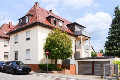 Großzügige 3-Zi.-Whg. mit Gartenanteil, 2 Balkonen, Keller & Garage in zentraler Lage von Böckingen