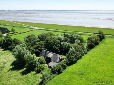 Historisches Reetdachhaus am Deich in idyllischer Lage, nur wenige Minuten von Sankt Peter-Ording