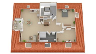 Bezugsfrei zum 01.12.2025 - DG Wohnung in Bad Laer, Nähe Kurpark - Loggia, Carport u. Gartenanteil