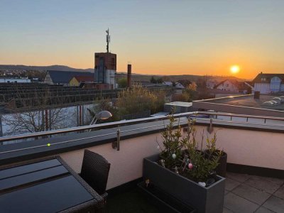 3,5-Raum-Penthouse-Wohnung mit gehobener Innenausstattung und mega Fernblick in Obersulm