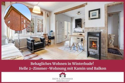 Behagliches Wohnen in Winterhude! Helle 2-Zimmer-Wohnung mit Kamin und Balkon