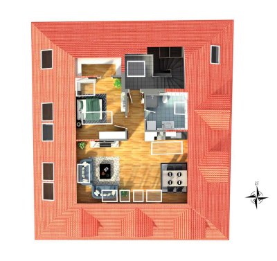 2 Zimmer Dachgeschosswohnung W9 im 2. DG rechts