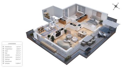 alleinherrschendes Penthouse im 3-Fam.haus! ruhige Seitenstraße, gute Infrastruktur, Badesee