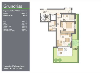 Barrierefreie ETW mit 40 m² Privatgarten, Terrasse, Stellplatz
