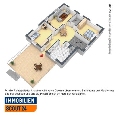 Dachgeschoss - Terrassenwohnung, ruhig, zentral, Klimaanlage