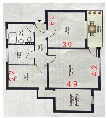 Gemütliche Wohnung mit Balkon in Radfeld