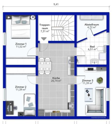 WG-Zimmer in gepflegter 3-Zimmer-Wohnung mit Gartenmitnutzung in Gießen-Wieseck