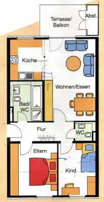 Helle 3‑Zimmer-Wohnung mit Terrasse, Garten und Garage in Bietigheim-Bissingen