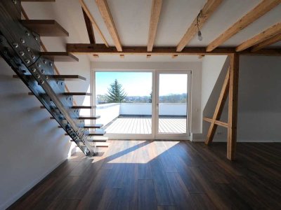 Traumhaftes Wohnen – auf zwei Ebenen mit gigantischer Dachterrasse 118 qm