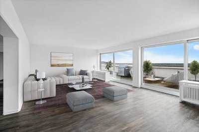 Einzigartiges Penthouse - wie ein Bauhaus-Bungalow in der 10. Etage