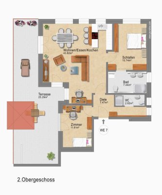 Dachgeschoss-Traum im Neubau: 3 Zimmer & sonnige Wohlfühlterrasse