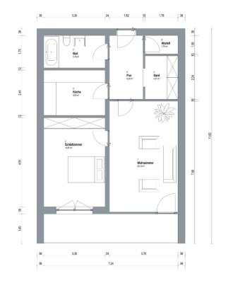 Helle 2-Zimmerwohnung mit Balkon und Autostellplatz in der Nähe vom Hauptbahnhof,Aufzug im Haus