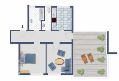 *PROVISIONSFREI !* 2 Zimmer- Eigentumswohnung mit traumhafter Terrasse in Düsseldorf- Hassels !