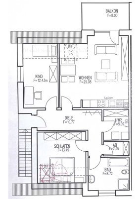 Attraktive 3-Zimmer Dachgeschosswohnung in Olfen mit Balkon