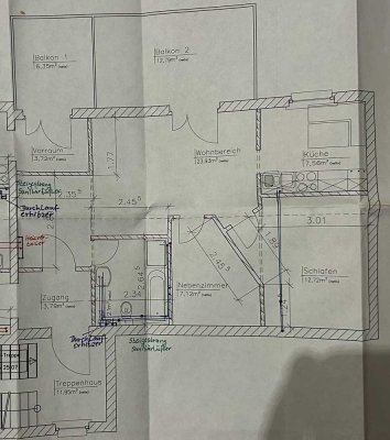 2,5-Zimmer Dachgeschosswohnung in Pritzwalk mit Balkon