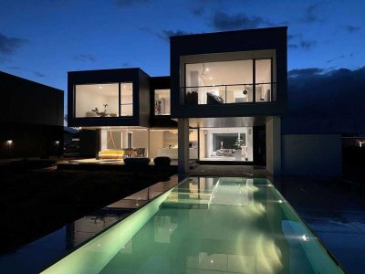 Architektenhaus in exklusiver Containerbauweise mit Pool, separatem Büro und großzügigem Grundstück