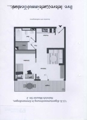 Freundliche 1,5-Raum-Wohnung mit Loggia in Emmendingen