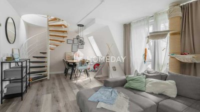 Charmante 3-Zimmer-Maisonette-Wohnung mit Balkon und Stellplatz in grüner Umgebung