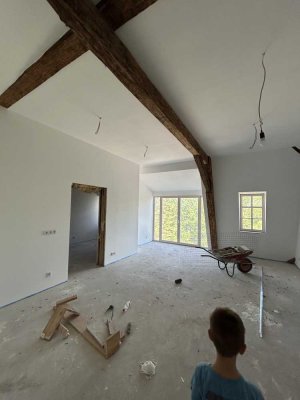 3-Raumwohnung, Garten & Balkon, Grünblick im Schloss Holleben