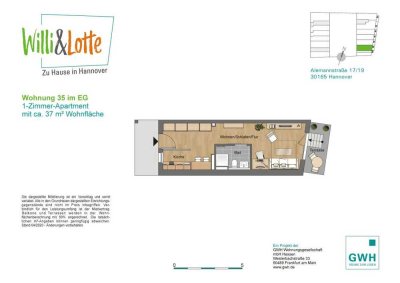 Tolle 1 ZKB Wohnung warte auf Sie. Neubau in Hannover Vahrenwald-List