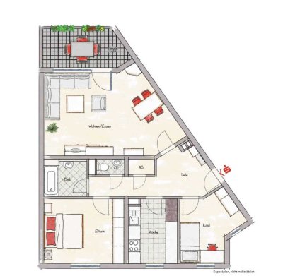 Helle 3-Zimmer Wohnung mit Balkon in Speyer-Vogelsang